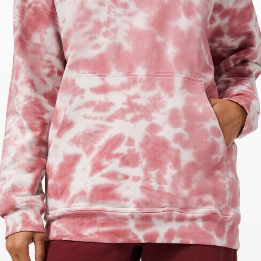 Lululemon‎ All Yours Hoodie Sweatshirt 4 Pink White Tie-Dye Pullover Women's - Picture 3 of 16